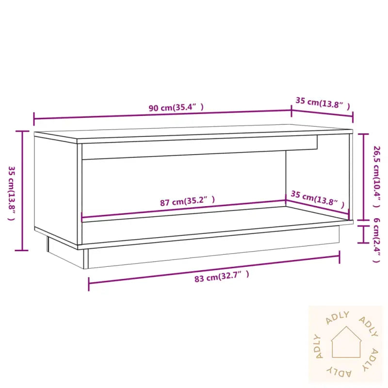 Tv-Benk Honningbrun 90X35X35 Cm Heltre Furu