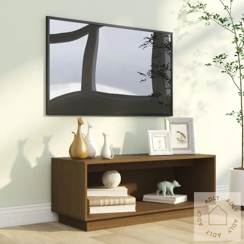 Tv-Benk Honningbrun 90X35X35 Cm Heltre Furu