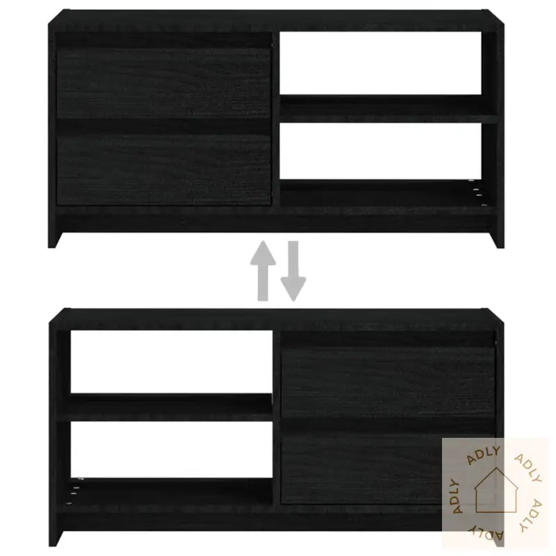Tv-Benk 80X31X39 Cm Heltre Furu Svart