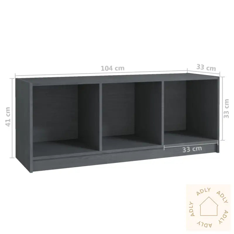 Tv-Benk Grå 104X33X41 Cm Heltre Furu