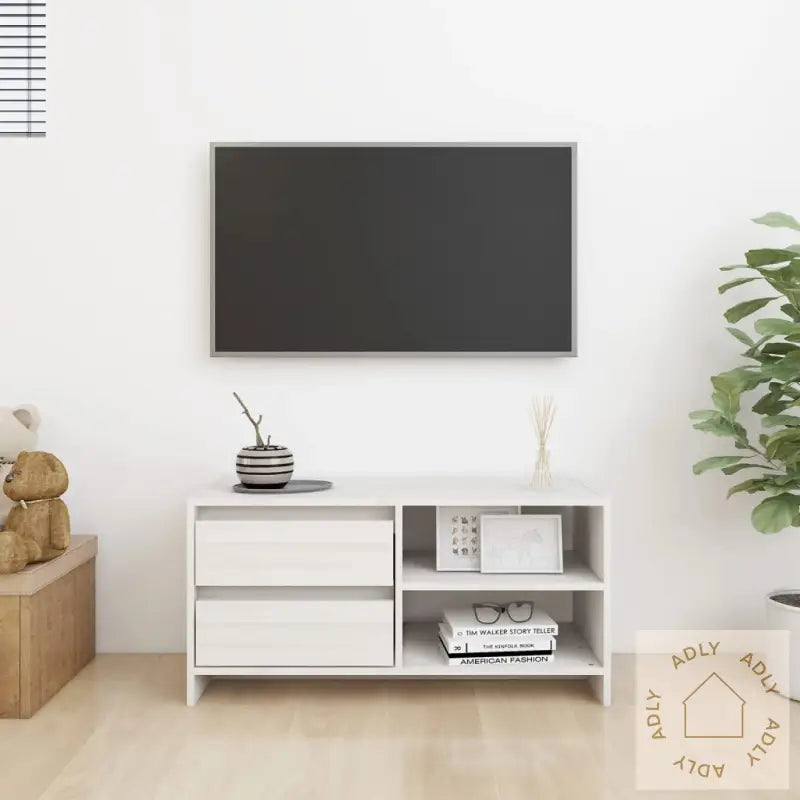 Tv-Benk 80X31X39 Cm Heltre Furu Hvit