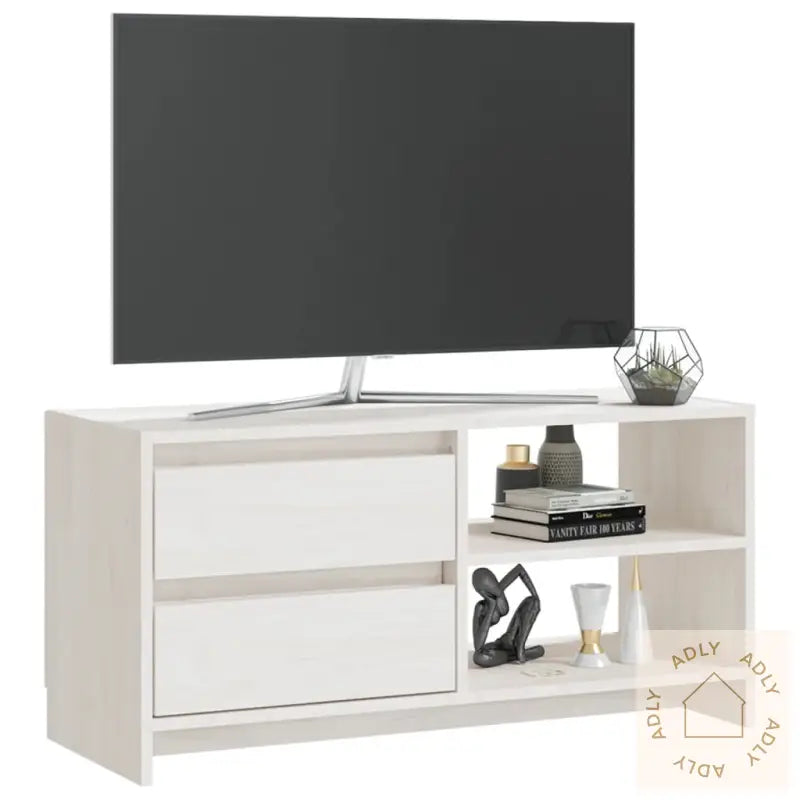 Tv-Benk 80X31X39 Cm Heltre Furu Hvit