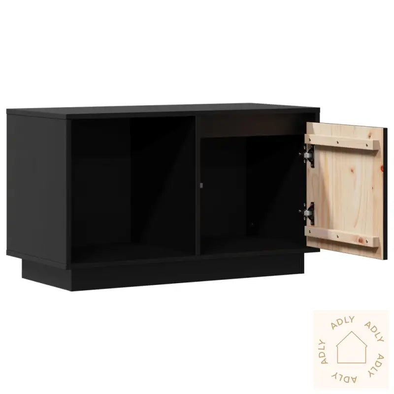 Tv-Benk Svart 74X35X44 Cm Heltre Furu