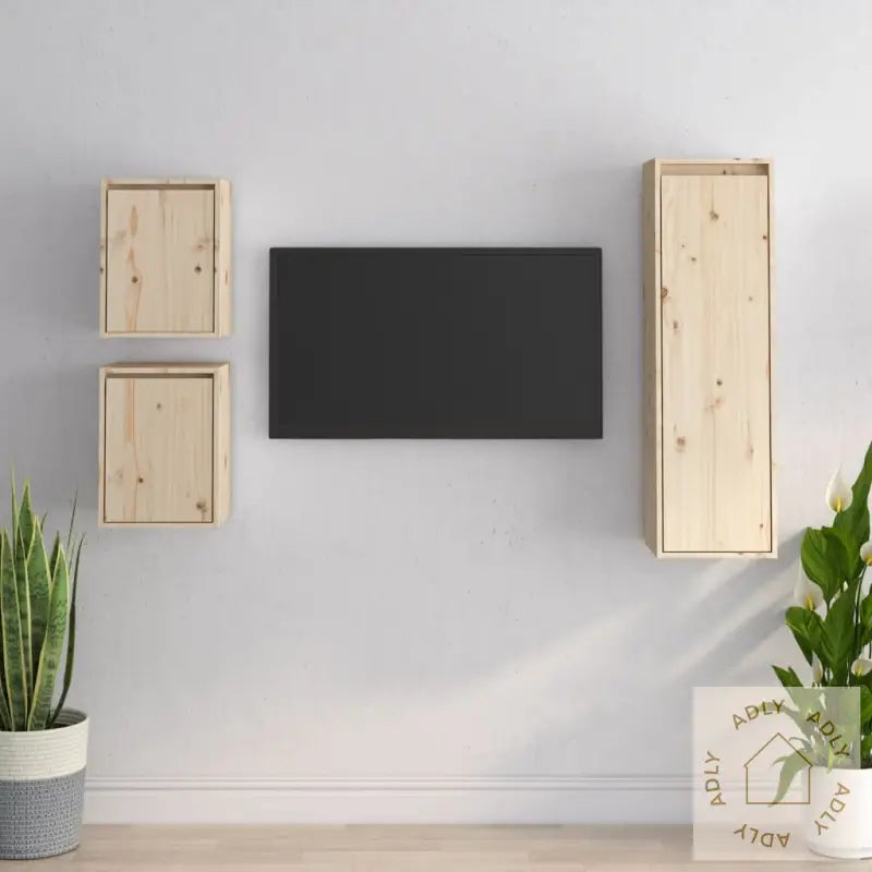 Tv-Benker 3 Stk Heltre Furu