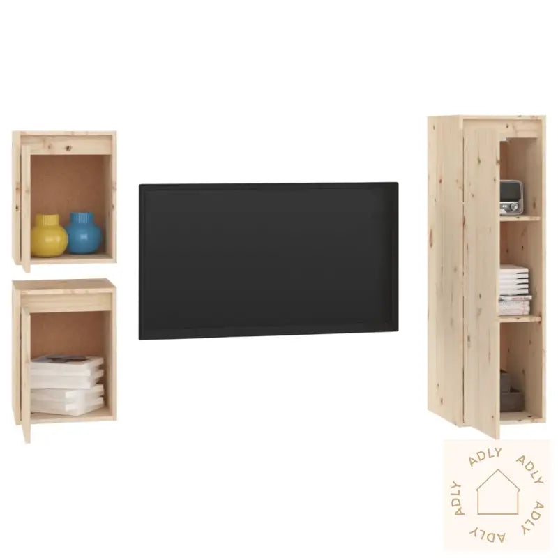 Tv-Benker 3 Stk Heltre Furu