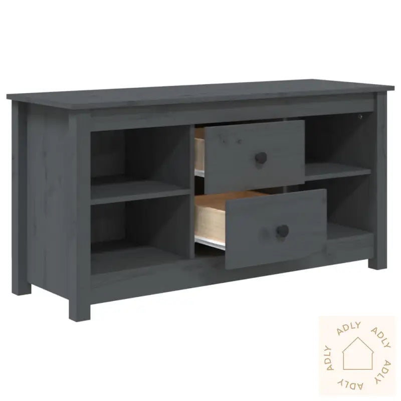 Tv-Benk Grå 103X36,5X52 Cm Heltre Furu