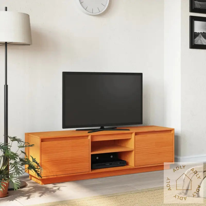 Tv-Benk Voksbrun 140X35X40 Cm Heltre Furu