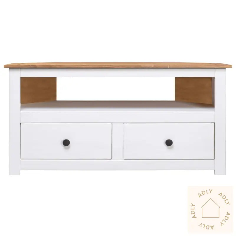 Tv-Hjørneskap Hvit 93X49X49 Cm Heltre Furu Panama Range
