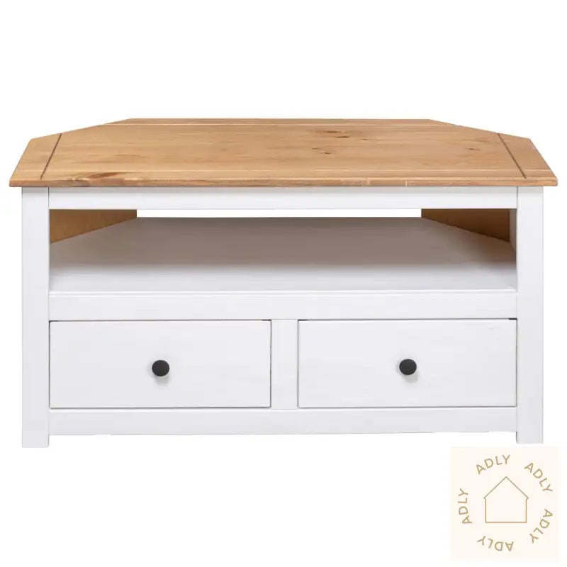 Tv-Hjørneskap Hvit 93X49X49 Cm Heltre Furu Panama Range