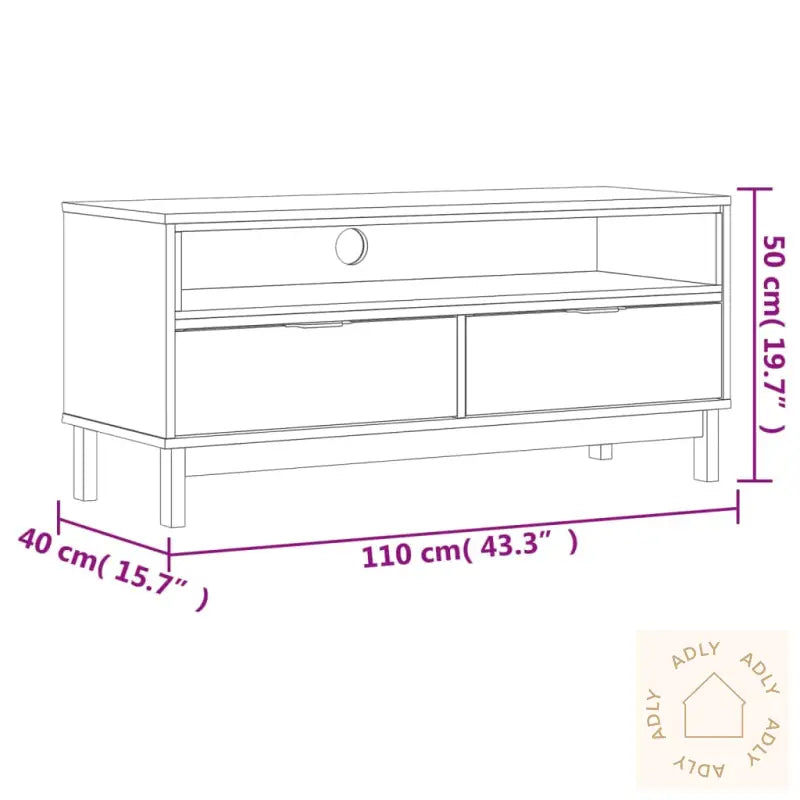 Tv-Benk Flam 110X40X50 Cm Heltre Furu