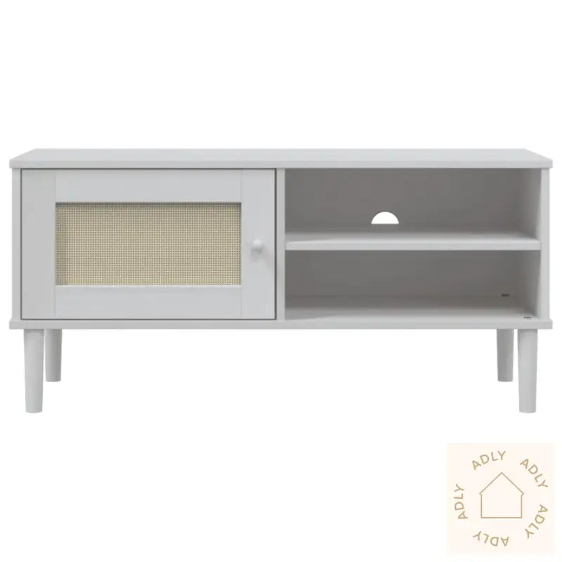 Tv-Benk Senja Rotting-Utseende Hvit 106X40X49Cm Cm Heltre Furu