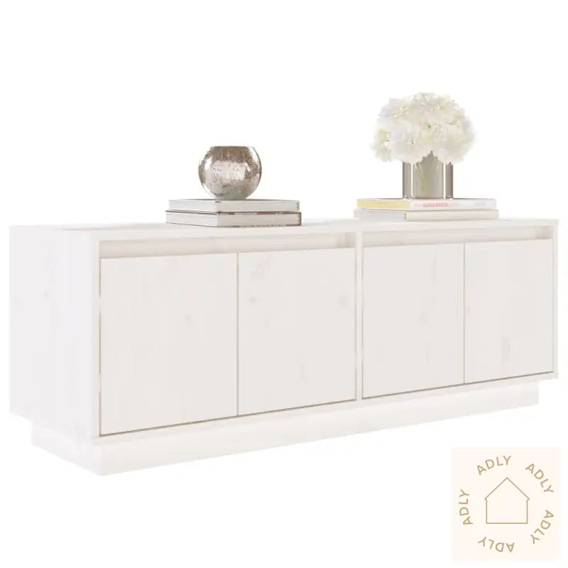 Tv-Benk Hvit 110X34X40 Cm Heltre Furu