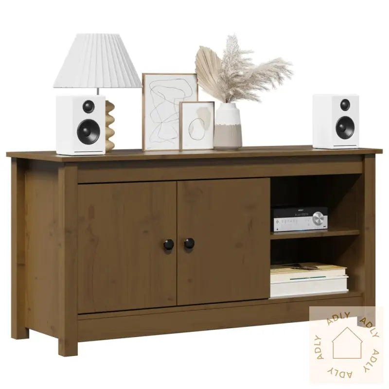 Tv-Benk Honningbrun 103X36,5X52 Cm Heltre Furu