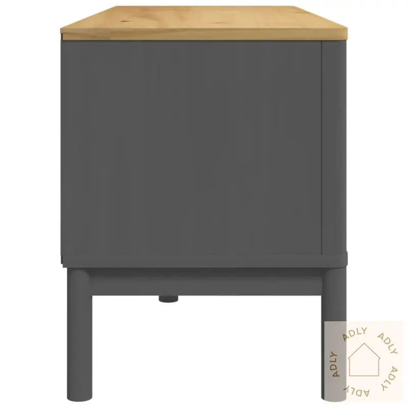 Tv-Benk Floro Grå 114X43X55 Cm Heltre Furu