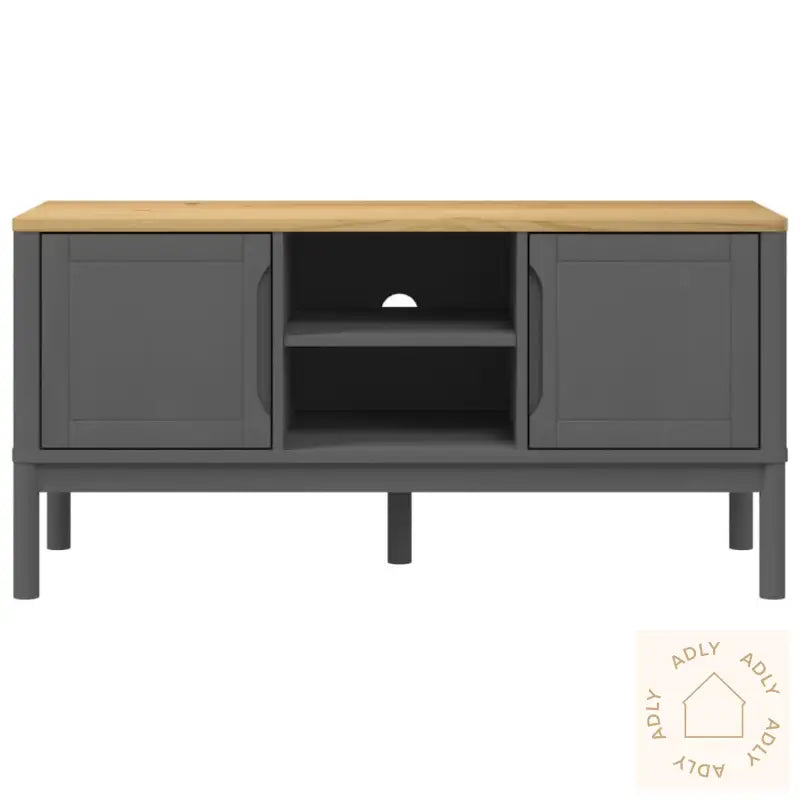 Tv-Benk Floro Grå 114X43X55 Cm Heltre Furu