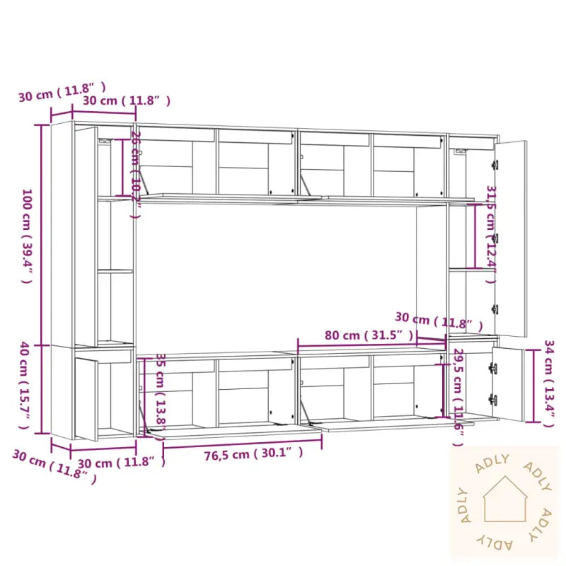 Tv-Benker 8 Stk Hvit Heltre Furu