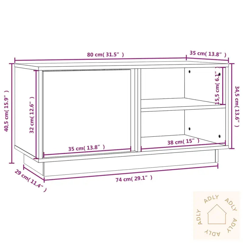 Tv-Benk 80X35X40,5 Cm Heltre Furu