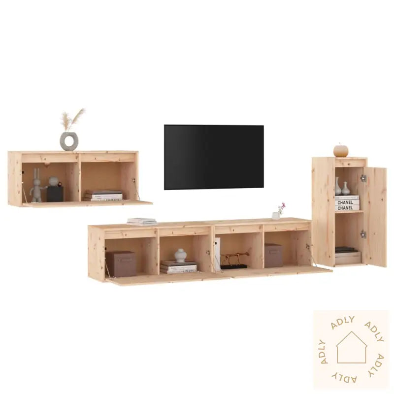 Tv-Benker 4 Stk Heltre Furu