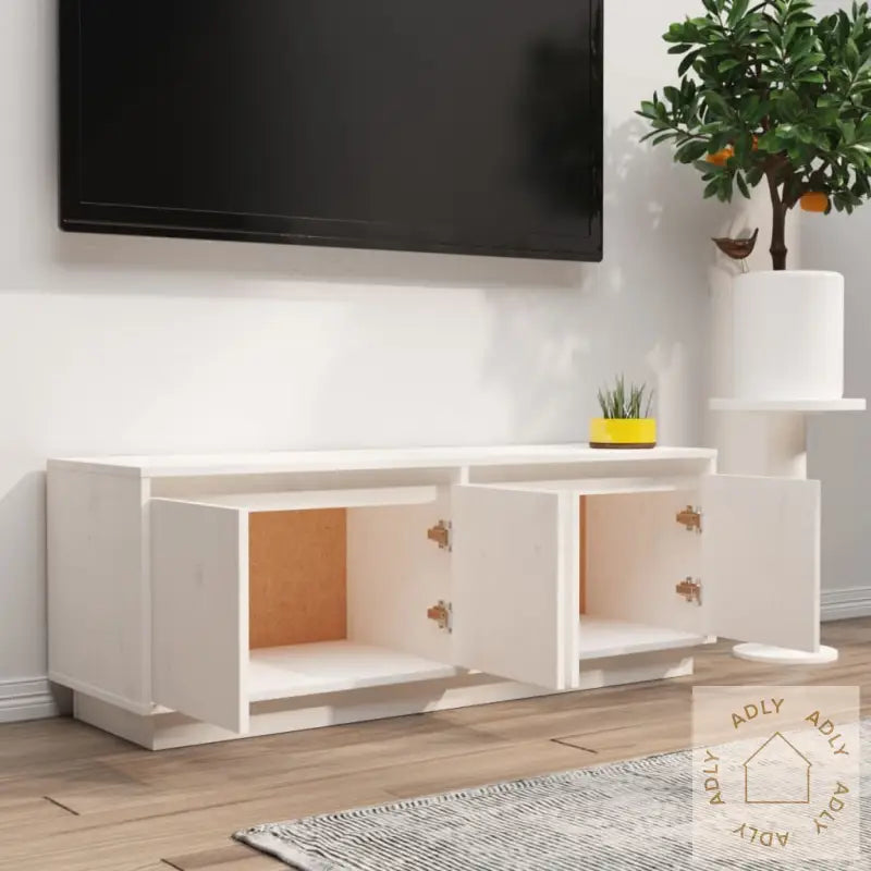 Tv-Benk Hvit 110X34X40 Cm Heltre Furu