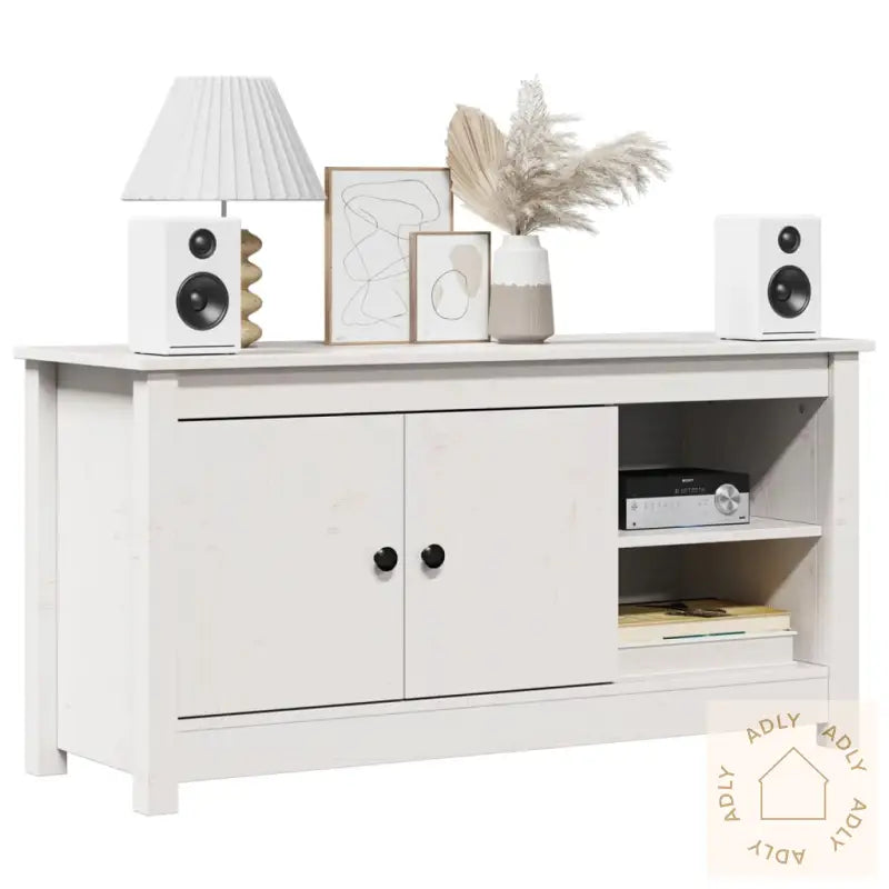 Tv-Benk Hvit 103X36,5X52 Cm Heltre Furu