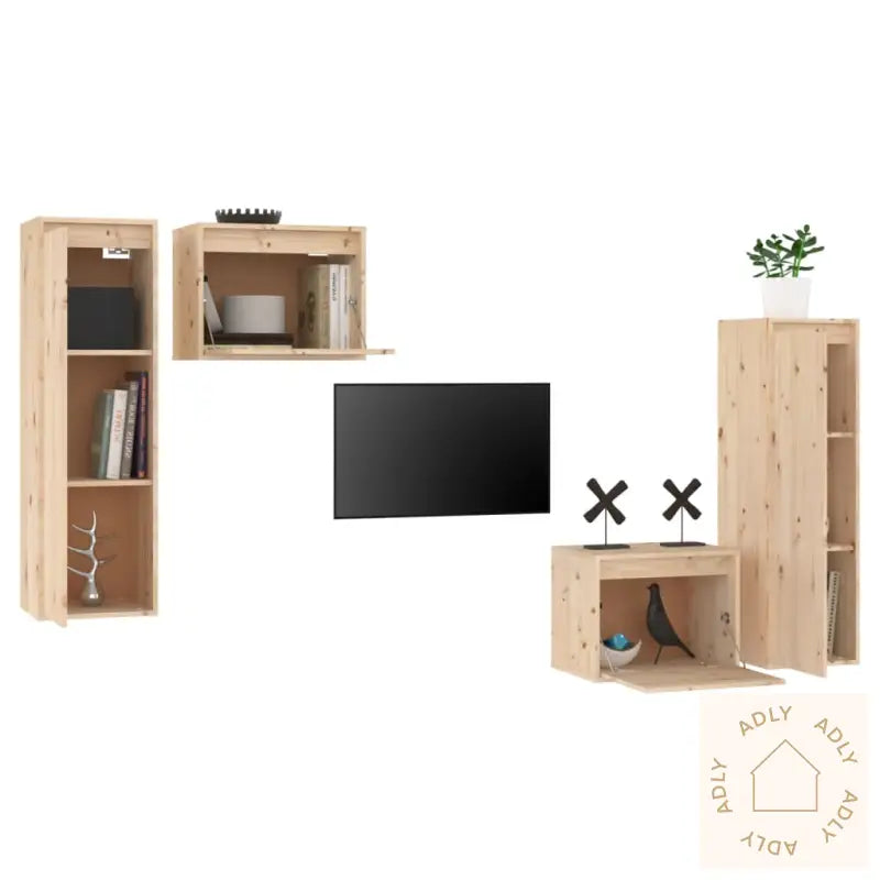 Tv-Benker 4 Stk Heltre Furu