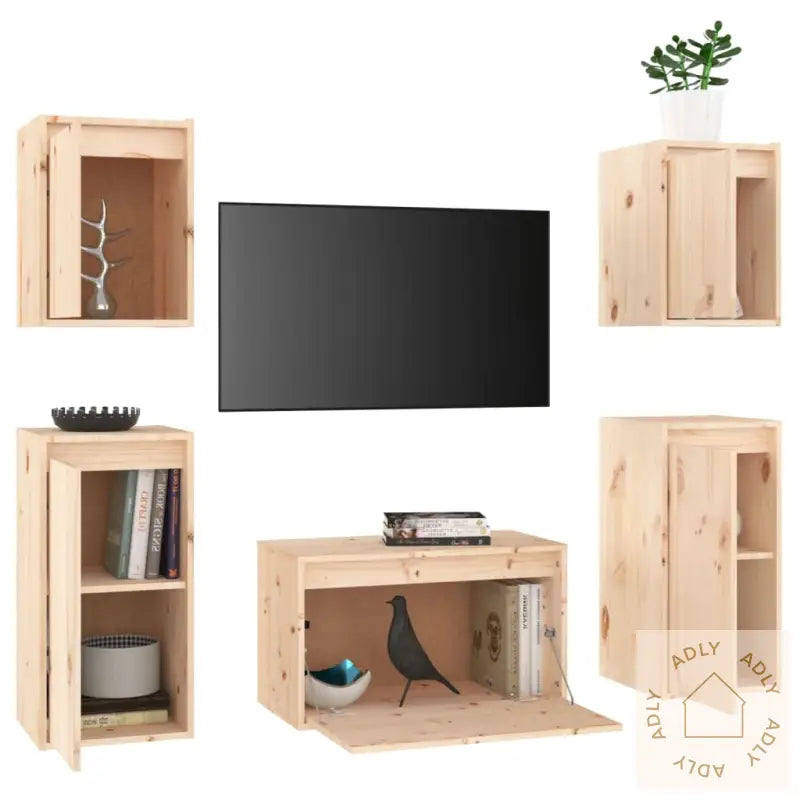 Tv-Benker 5 Stk Heltre Furu