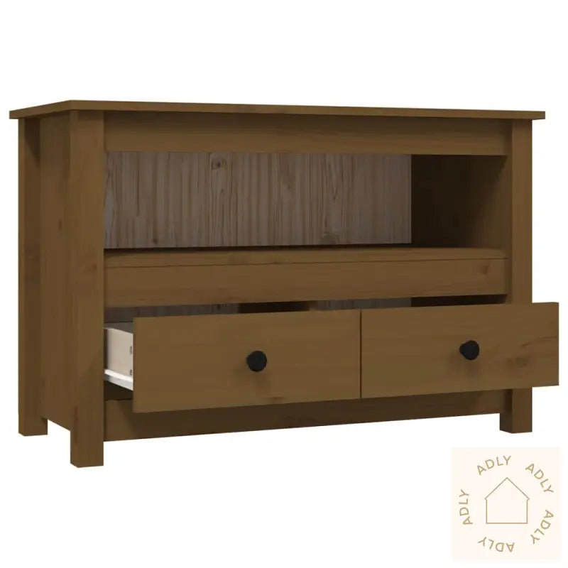 Tv-Benk Honningbrun 79X35X52 Cm Heltre Furu