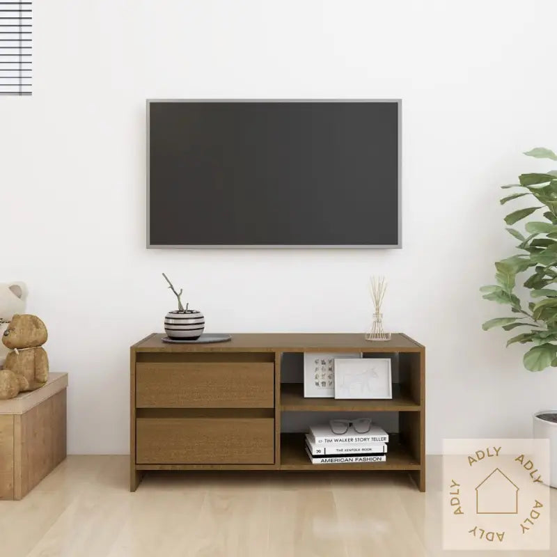 Tv-Benk 80X31X39 Cm Heltre Furu Honningbrun