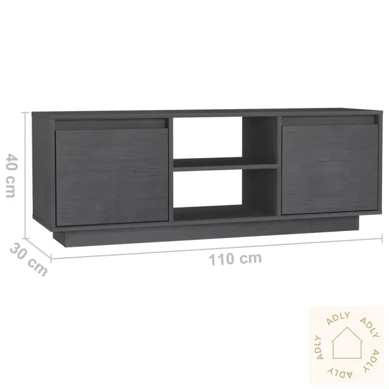 Tv-Benk 110X30X40 Cm Heltre Furu Grå