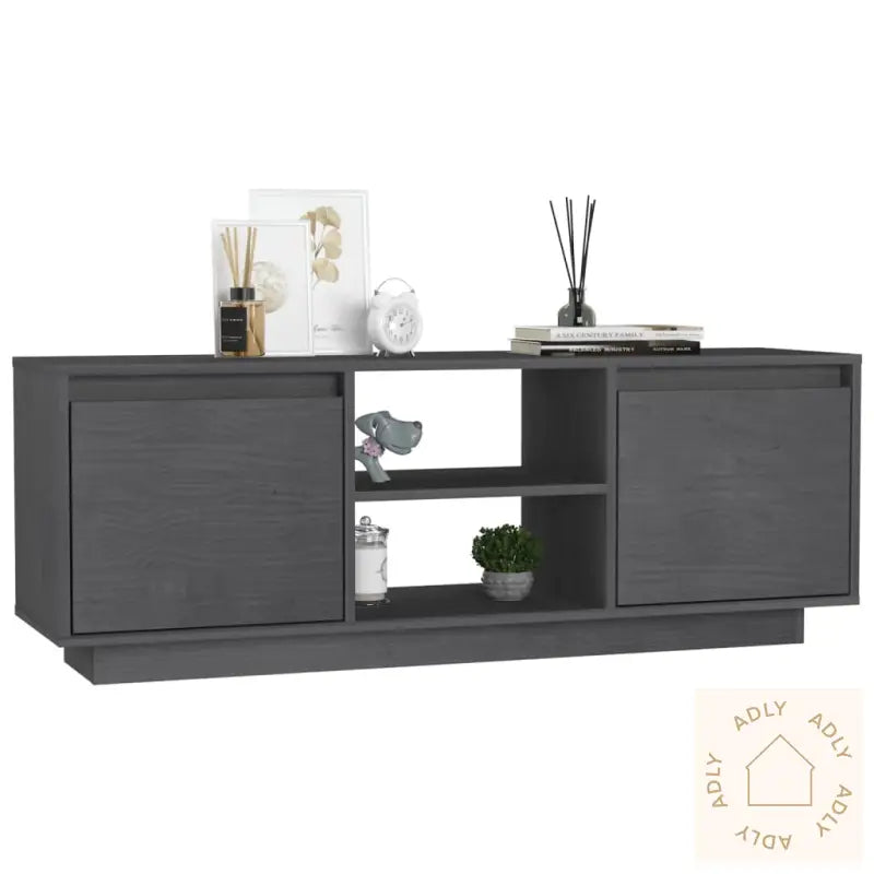 Tv-Benk 110X30X40 Cm Heltre Furu Grå