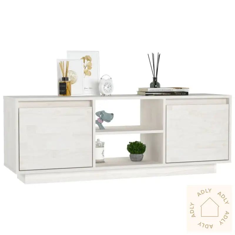 Tv-Benk 110X30X40 Cm Heltre Furu Hvit