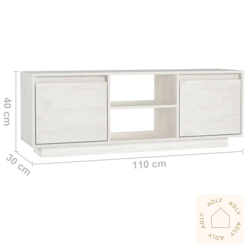 Tv-Benk 110X30X40 Cm Heltre Furu Hvit