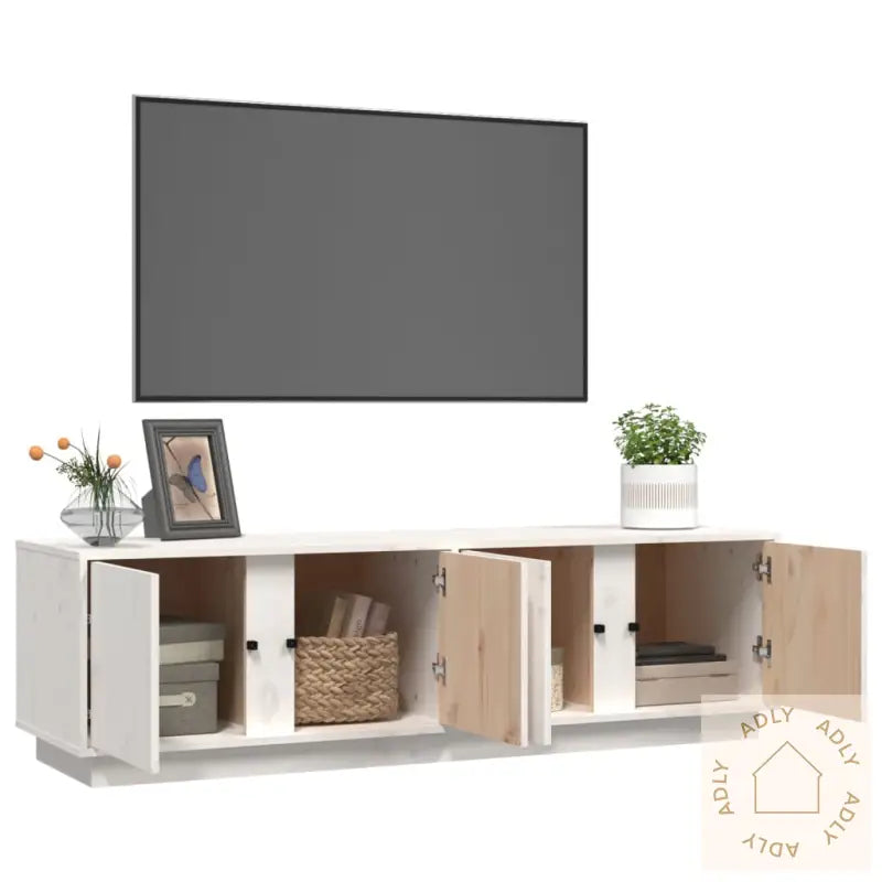 Tv-Benk Hvit 140X40X40 Cm Heltre Furu