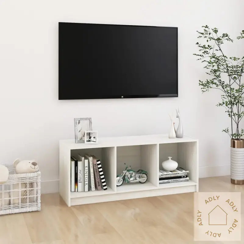 Tv-Benk Hvit 104X33X41 Cm Heltre Furu