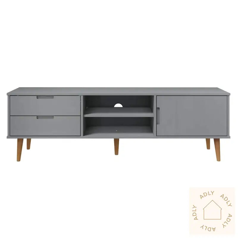Tv-Benk Molde Grå 158X40X49 Cm Heltre Furu