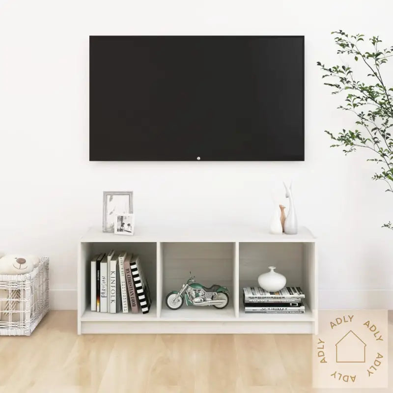 Tv-Benk Hvit 104X33X41 Cm Heltre Furu