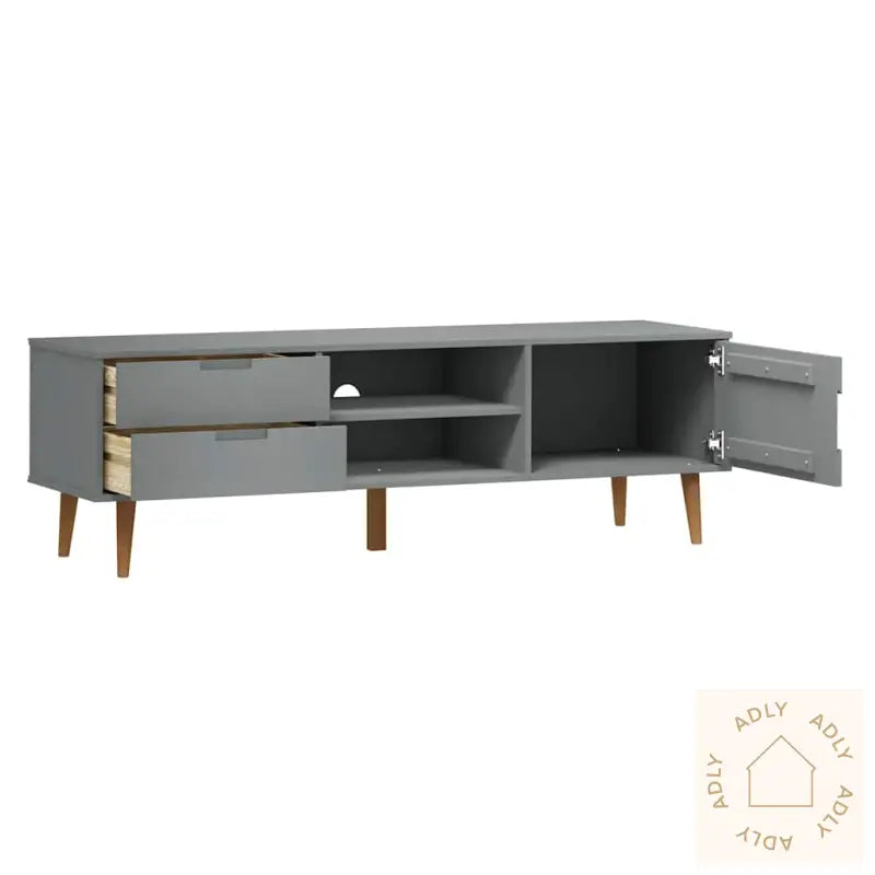 Tv-Benk Molde Grå 158X40X49 Cm Heltre Furu