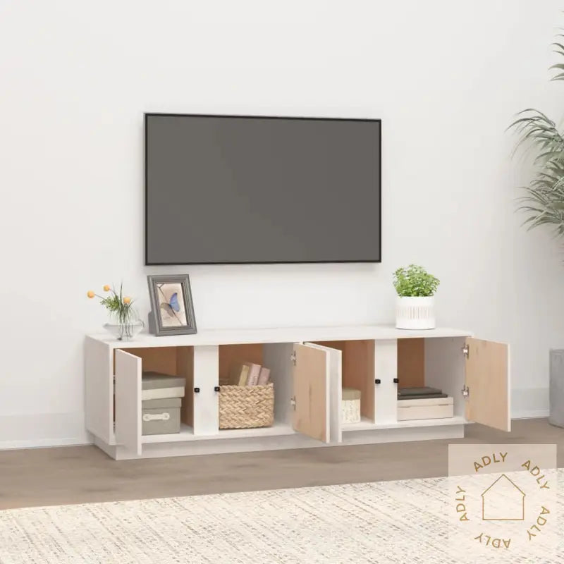 Tv-Benk Hvit 140X40X40 Cm Heltre Furu