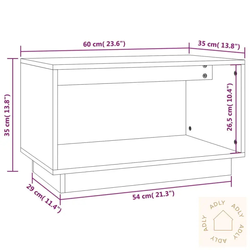 Tv-Benk Grå 60X35X35 Cm Heltre Furu