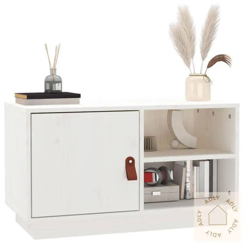 Tv-Benk Hvit 70X34X40 Cm Heltre Furu