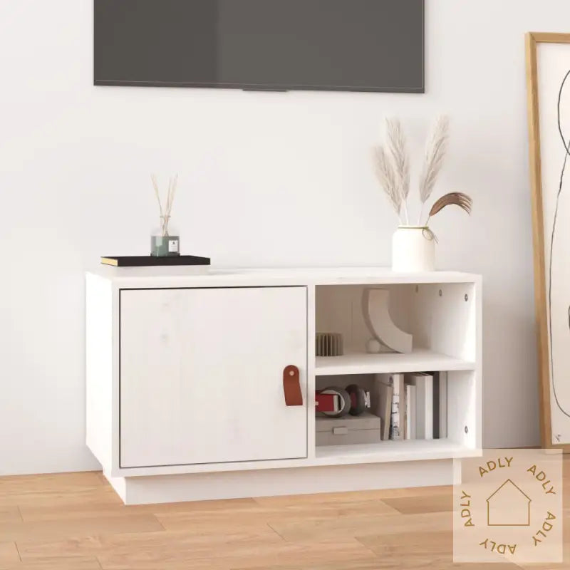 Tv-Benk Hvit 70X34X40 Cm Heltre Furu