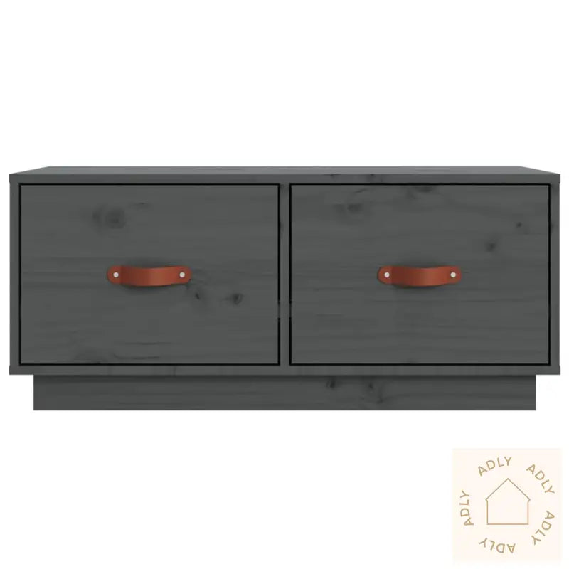 Tv-Benk Grå 80X34X35 Cm Heltre Furu