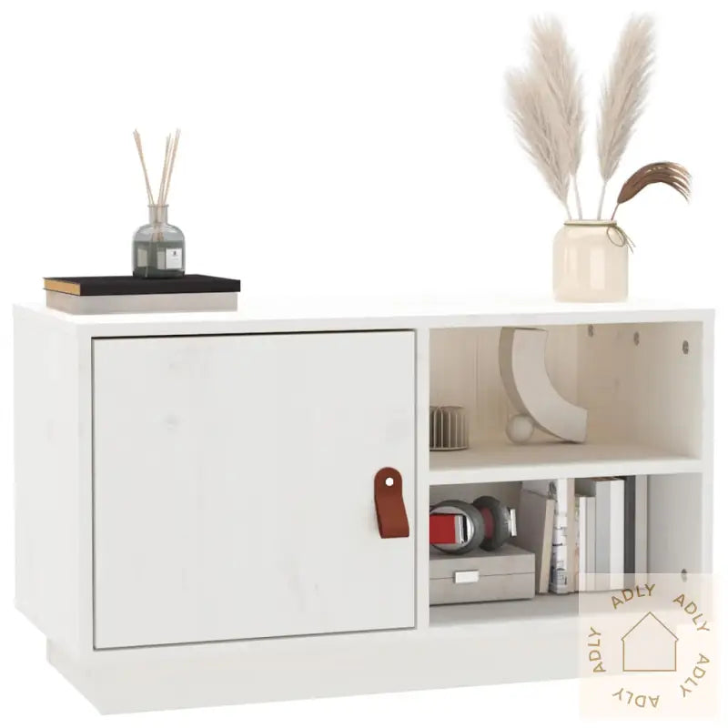 Tv-Benk Hvit 70X34X40 Cm Heltre Furu