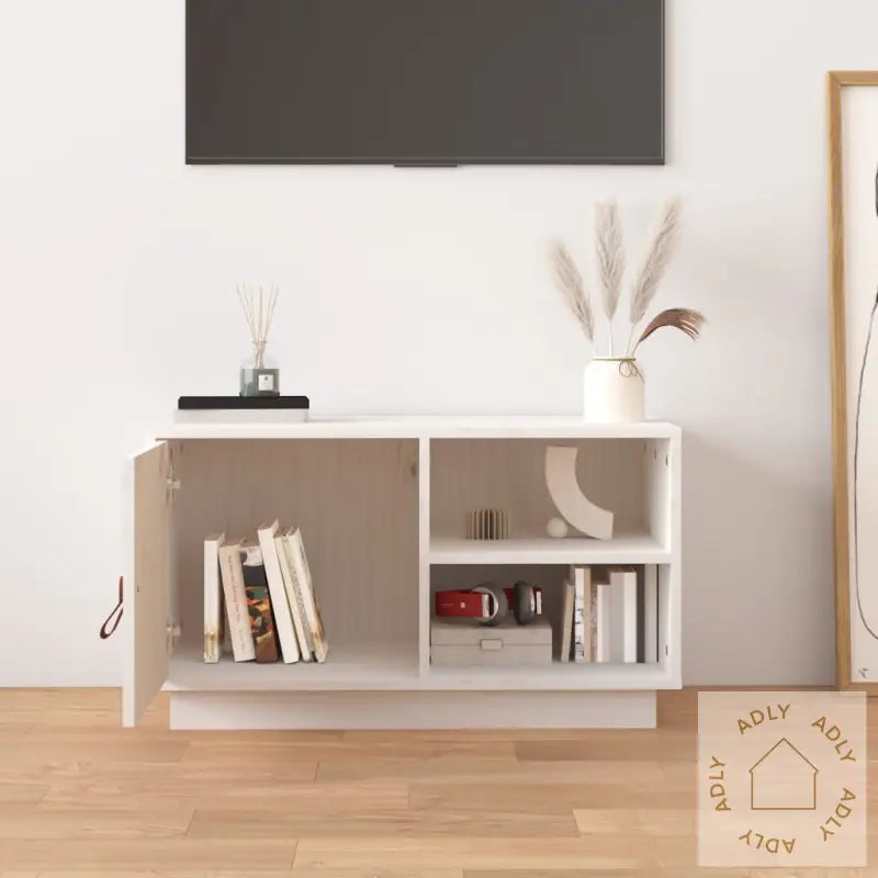 Tv-Benk Hvit 70X34X40 Cm Heltre Furu