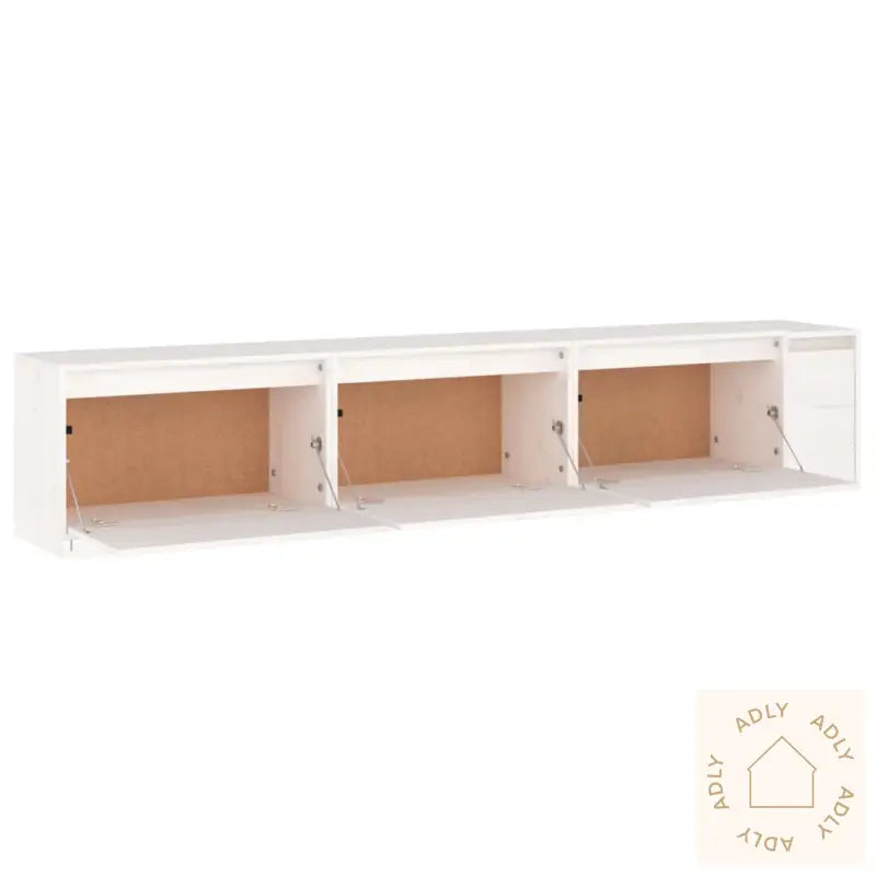 Tv-Benker 3 Stk Hvit Heltre Furu