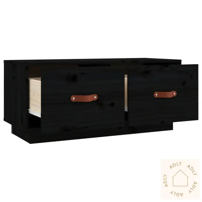Tv-Benk Svart 80X34X35 Cm Heltre Furu