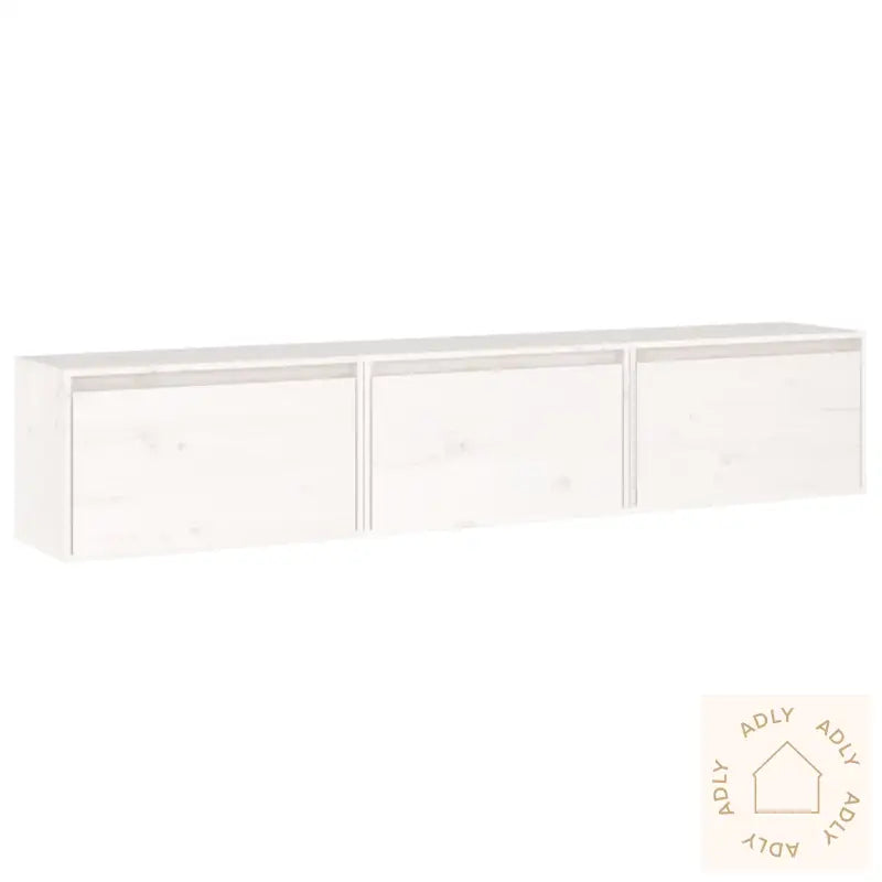 Tv-Benker 3 Stk Hvit Heltre Furu
