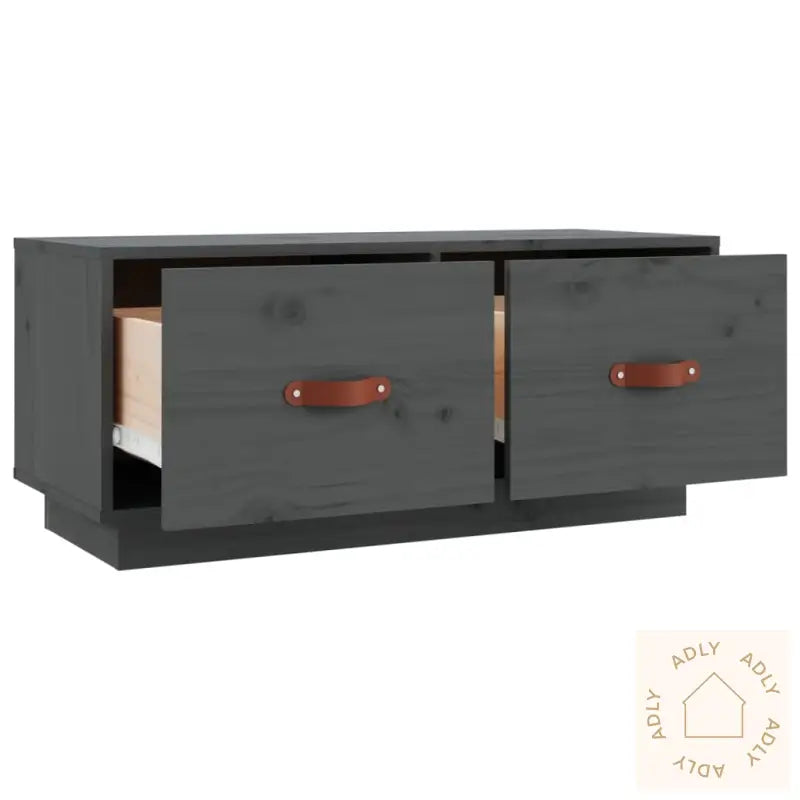Tv-Benk Grå 80X34X35 Cm Heltre Furu
