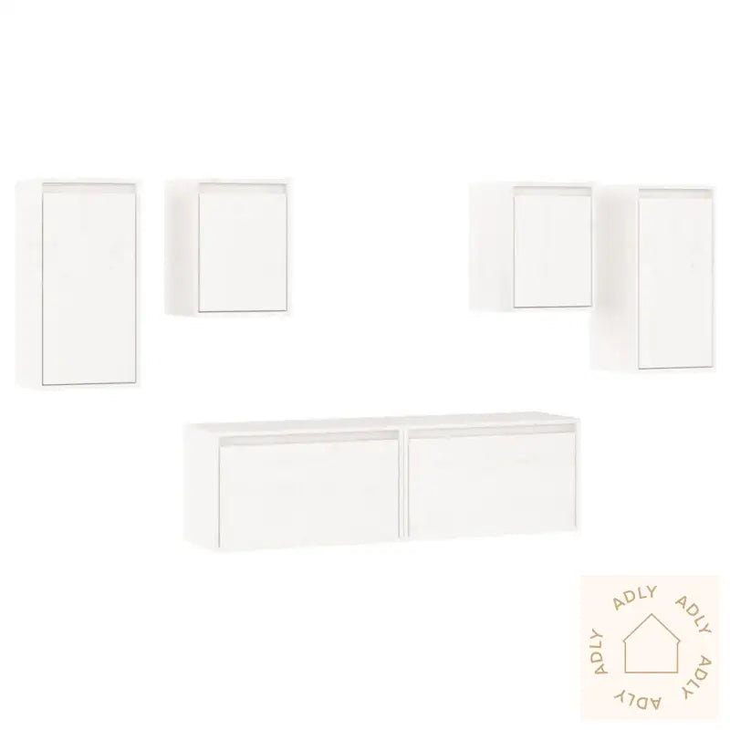 Tv-Benker 6 Stk Hvit Heltre Furu