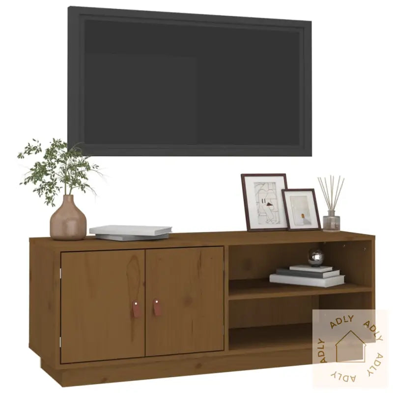 Tv-Benk Honningbrun 105X34X40 Cm Heltre Furu